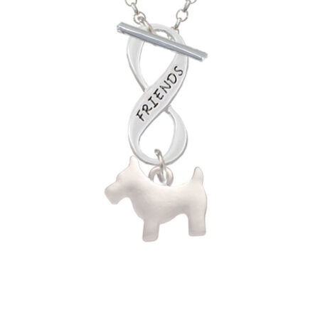 Flat Scottie Dog Friends Infinity Toggle Necklace