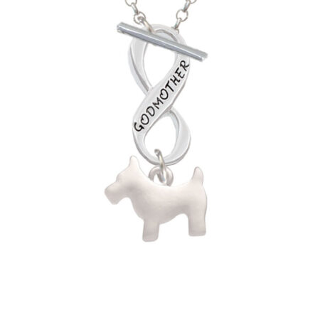 Flat Scottie Dog Godmother Infinity Toggle Necklace