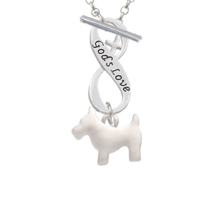 Flat Scottie Dog God's Love Infinity Toggle Necklace