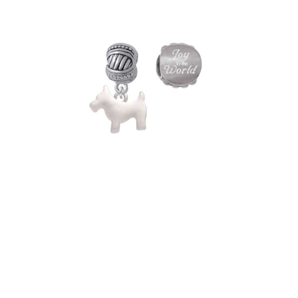 Flat Scottie Dog Joy to the World Charm Beads (Set of 2)