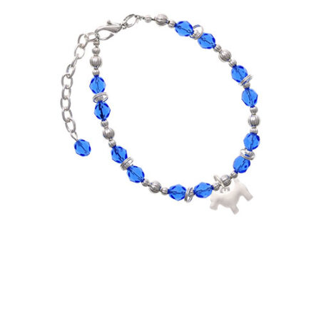 Flat Scottie Dog Royal Blue Beaded Bracelet