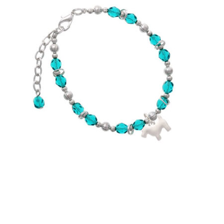 Flat Scottie Dog Teal Beaded Bracelet