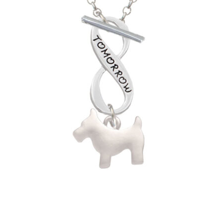 Flat Scottie Dog Today Tomorrow Infinity Toggle Necklace