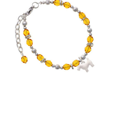 Flat Scottie Dog Yellow Beaded Bracelet