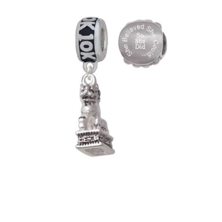 Fu Dog 10K Run She Believed She Could Charm Beads (Set of 2)