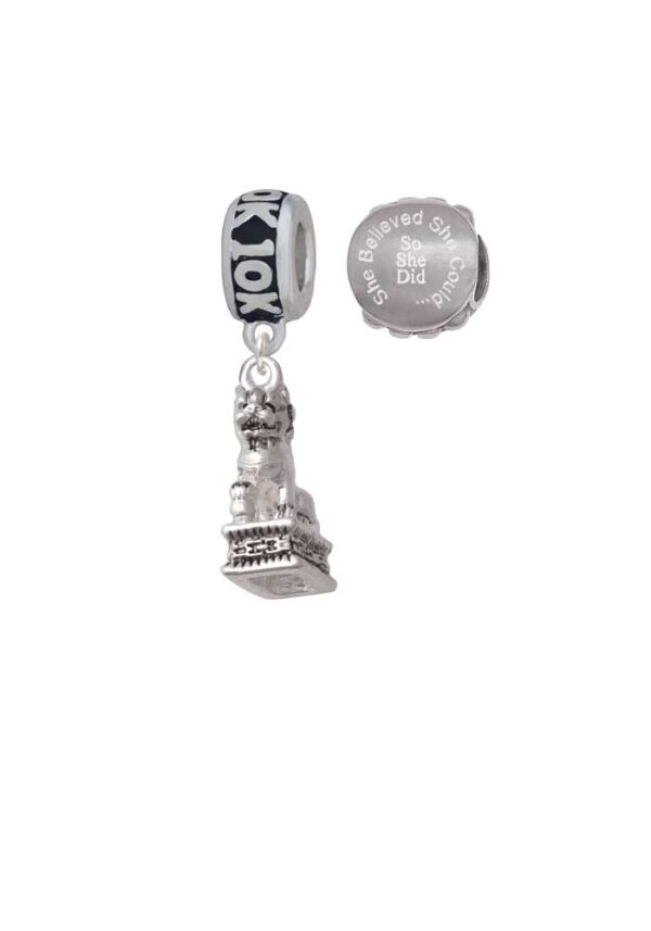 Fu Dog 10K Run She Believed She Could Charm Beads (Set of 2)