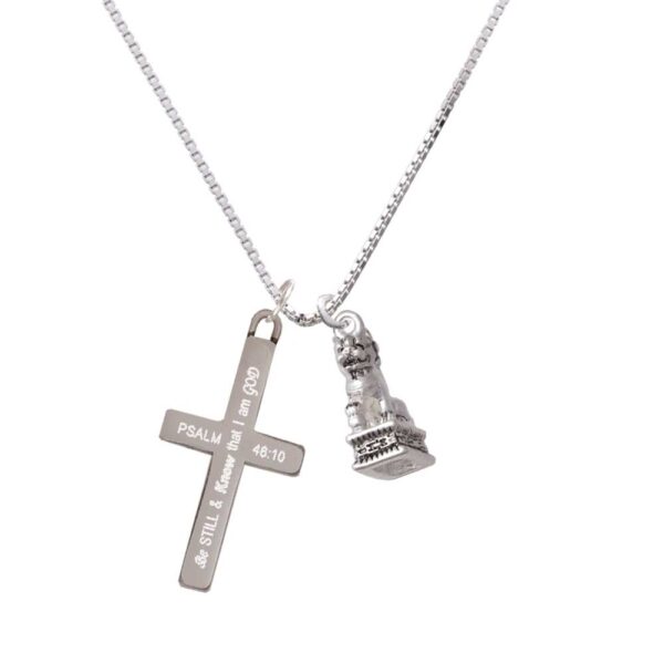 Fu Dog - Be Still and Know - Cross Necklace