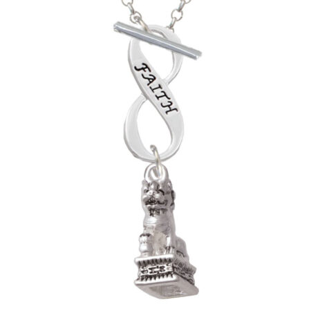 Fu Dog Faith Infinity Toggle Necklace