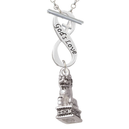 Fu Dog God's Love Infinity Toggle Necklace