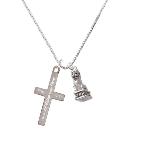 Fu Dog - I Can Do All Things - Cross Necklace