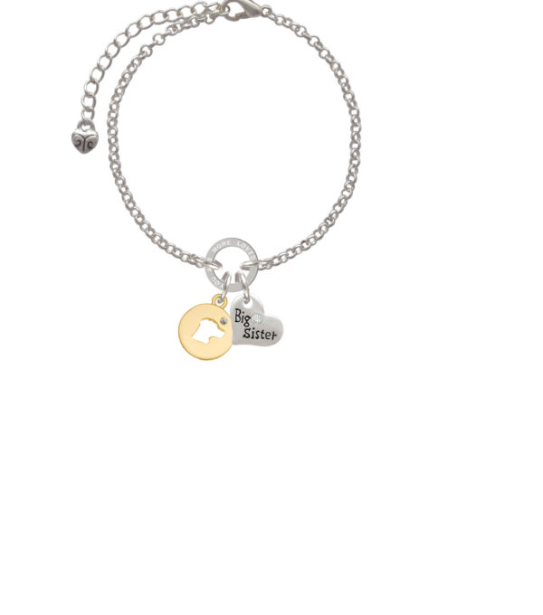 Gold Tone Dog Head Silhouette You Are Loved Circle Bracelet