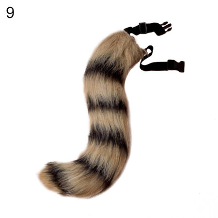 Halloween Faux Fur Fox Tail Cosplay Furry Wolf Dog Adjustable Carnival Costume