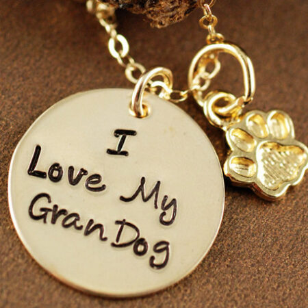 Hand Stamped Jewelry - Personalized Necklace - I love my GranDog - Pet Lover Jewelry