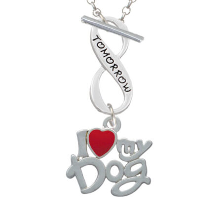 I Heart My Dog Today Tomorrow Infinity Toggle Necklace