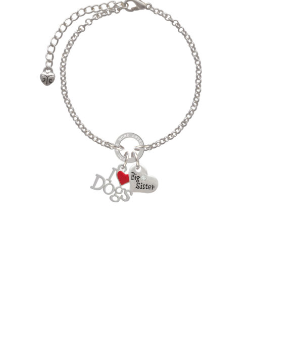 I love Dogs with Red Heart You Are Loved Circle Bracelet