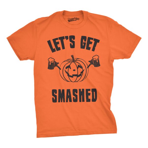 Mens Lets Get Smashed Funny T shirts Pumpkin Halloween Costume T shirt
