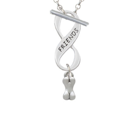 Mini 3-D Dog Bone Friends Infinity Toggle Necklace