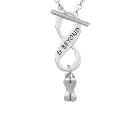 Mini 3-D Dog Bone Infinity and Beyond Toggle Necklace