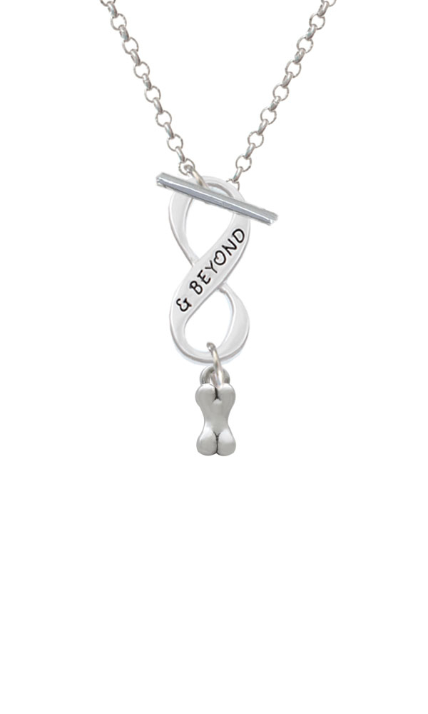 Mini 3-D Dog Bone Infinity and Beyond Toggle Necklace