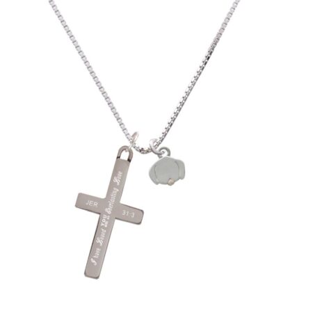 Mini Dog Face with Tongue - Everlasting Love - Cross Necklace