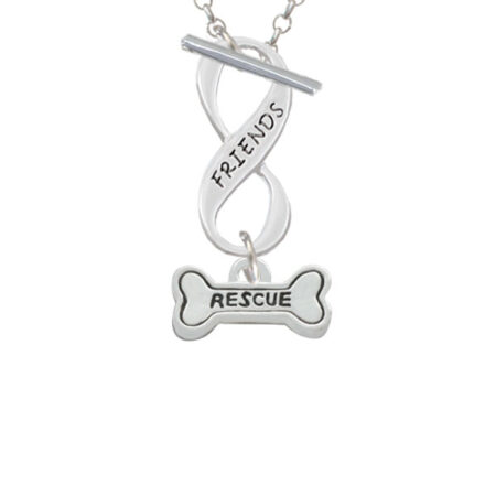 Mini ''Rescue'' Dog Bone Friends Infinity Toggle Necklace