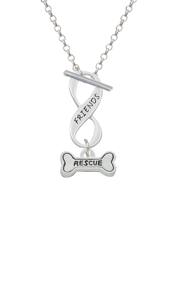 Mini ''Rescue'' Dog Bone Friends Infinity Toggle Necklace