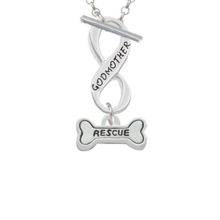 Mini ''Rescue'' Dog Bone Godmother Infinity Toggle Necklace