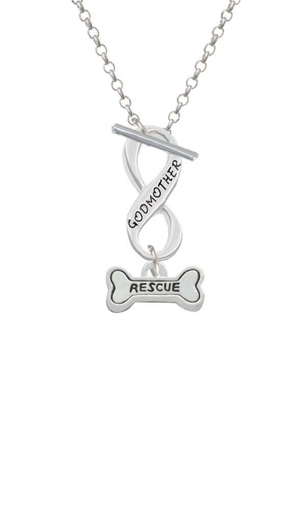 Mini ''Rescue'' Dog Bone Godmother Infinity Toggle Necklace