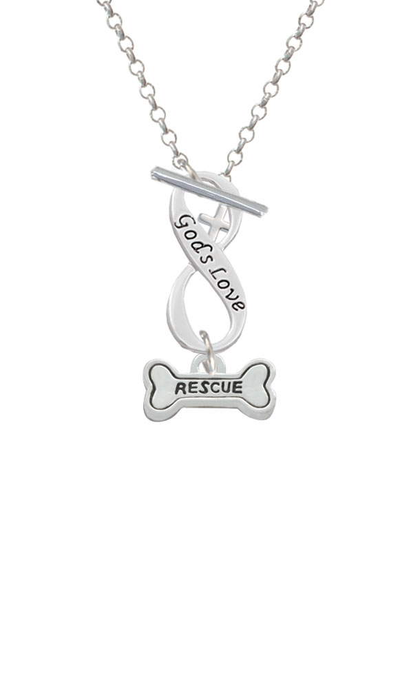 Mini ''Rescue'' Dog Bone God's Love Infinity Toggle Necklace