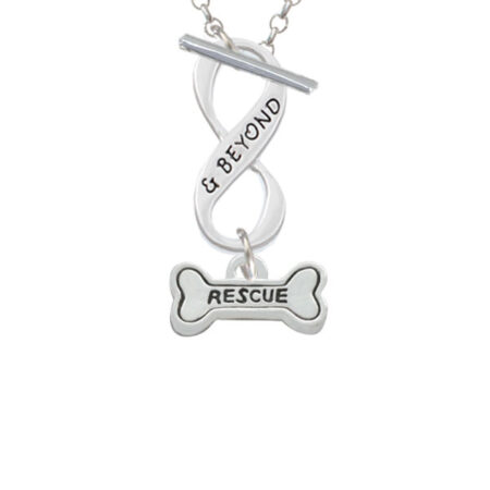 Mini ''Rescue'' Dog Bone Infinity and Beyond Toggle Necklace