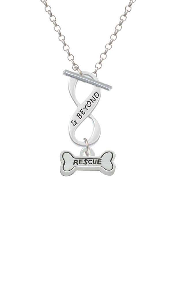 Mini ''Rescue'' Dog Bone Infinity and Beyond Toggle Necklace