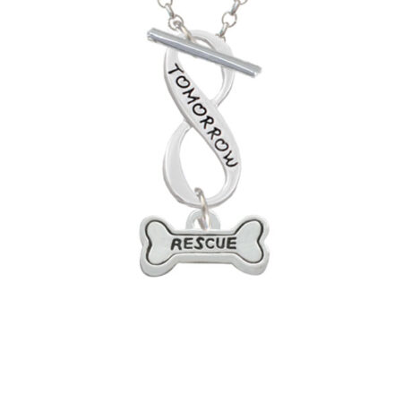 Mini ''Rescue'' Dog Bone Today Tomorrow Infinity Toggle Necklace