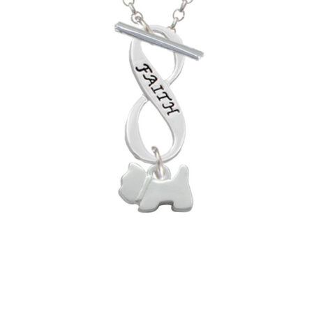 Mini Scottie Dog Faith Infinity Toggle Necklace