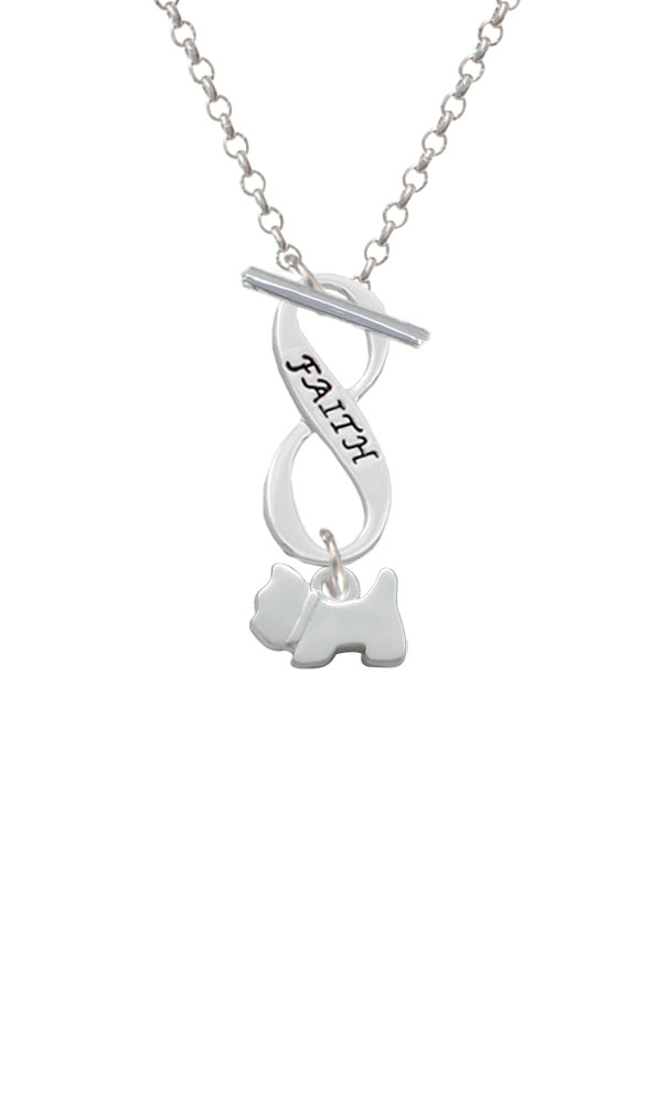 Mini Scottie Dog Faith Infinity Toggle Necklace