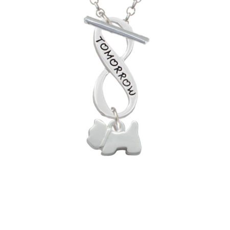 Mini Scottie Dog Today Tomorrow Infinity Toggle Necklace