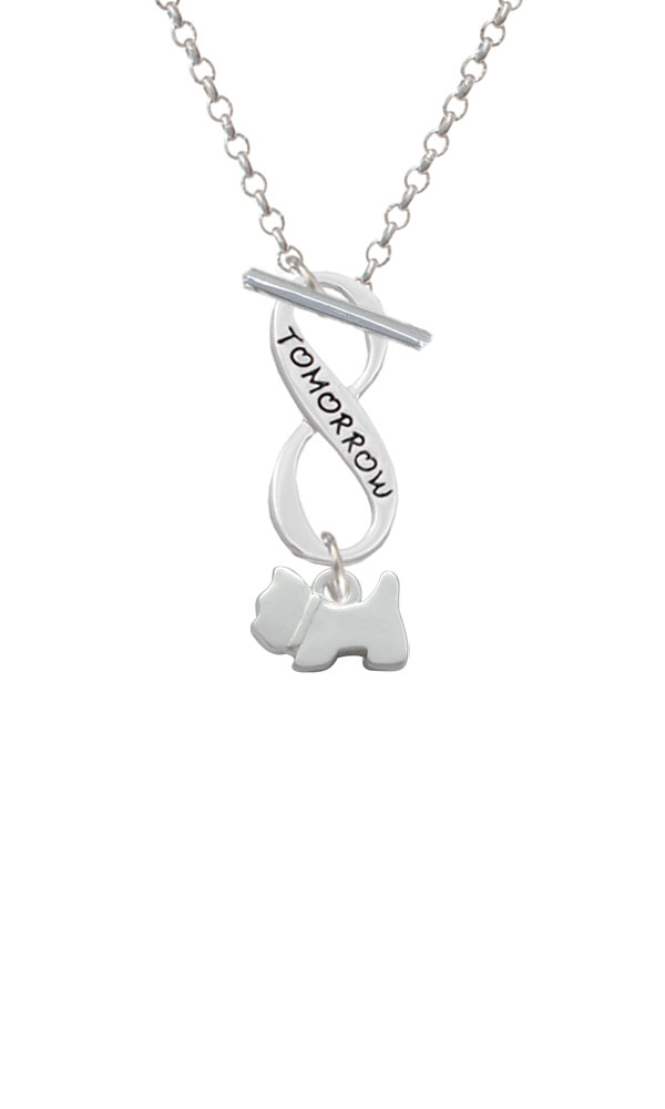 Mini Scottie Dog Today Tomorrow Infinity Toggle Necklace