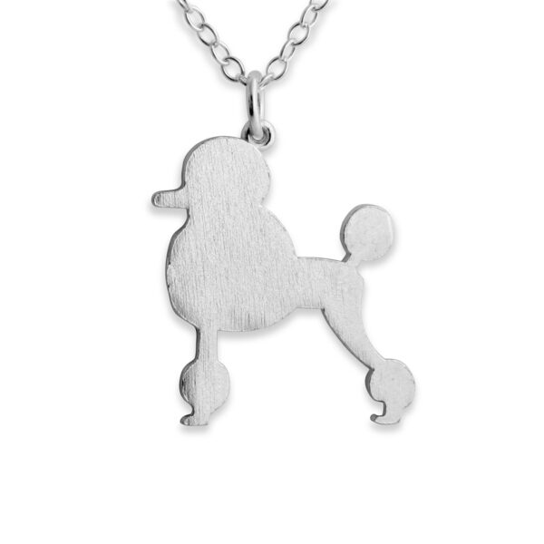 Poodle Silhouette Charm Pendant Necklace #925 Sterling Silver #Azaggi N0366S - 12'' child