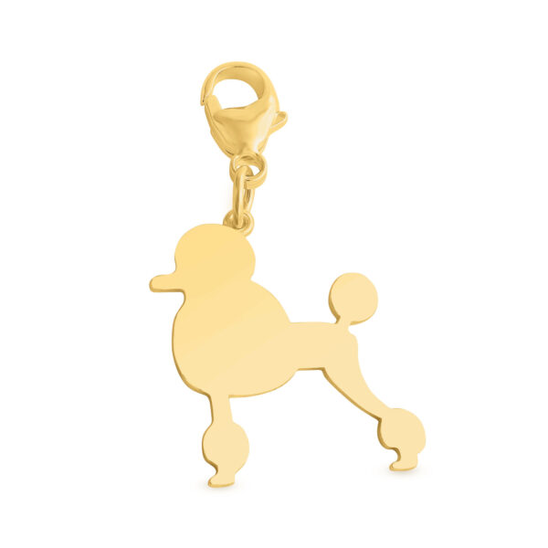 Poodle Silhouette Charm Pendant with a Lobster Claw Clasp #14K Gold Plated over 925 Sterling Silver #Azaggi P0366G_pc