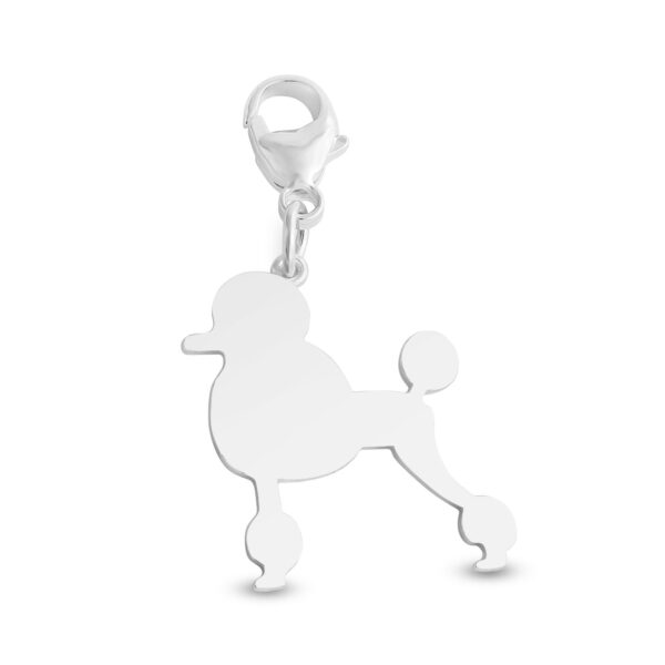 Poodle Silhouette Charm Pendant with a Lobster Claw Clasp #925 Sterling Silver #Azaggi P0366S_pc