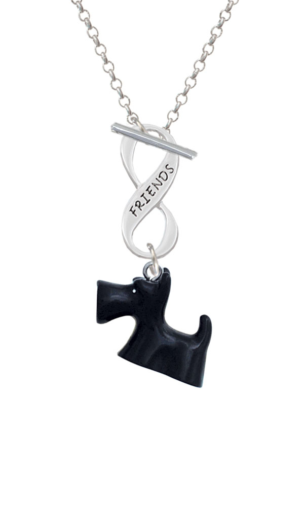 Resin Black Scottie Dog Friends Infinity Toggle Necklace