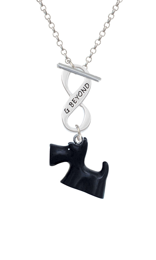 Resin Black Scottie Dog Infinity and Beyond Toggle Necklace