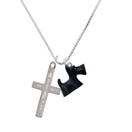 Resin Black Scottie Dog - Plans I Have for You - Cross Necklace