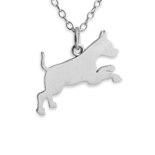 Running Boxer Dog Silhouette Pet Animal Charm Pendant Necklace #925 Sterling Silver #Azaggi N0367S - 12'' child