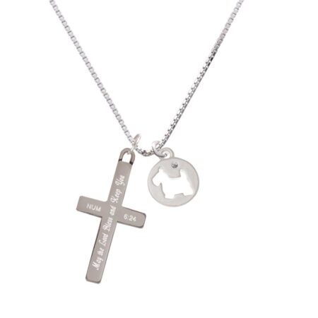 Scottie Dog Silhouette - Bless and Keep You - Cross Necklace