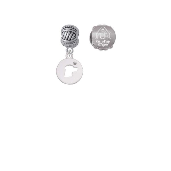 Silvertone Dog Head Silhouette Come Let us Adore Him Charm Beads (Set of 2)