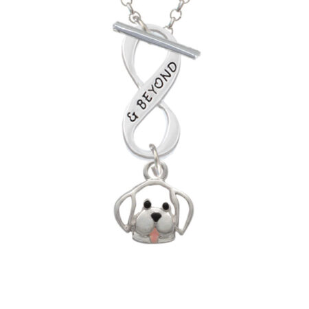 Small Outline Dog Face Infinity and Beyond Toggle Necklace