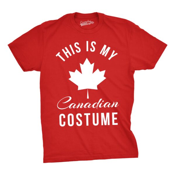 This Is My Canadian Costume Funny Halloween Party Tshirt (Red)