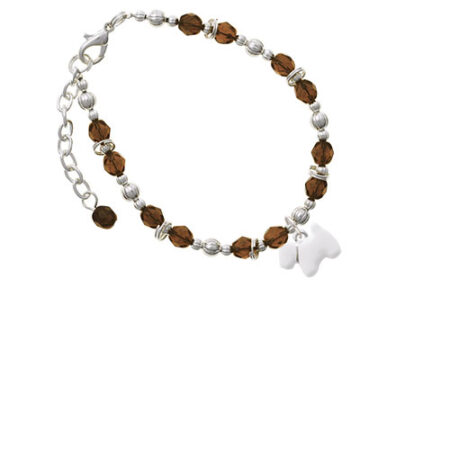 White Westie Dog Brown Beaded Bracelet