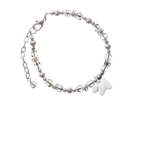 White Westie Dog Clear Beaded Bracelet