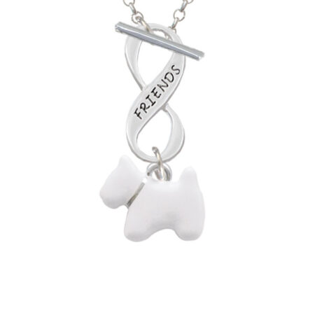 White Westie Dog Friends Infinity Toggle Necklace